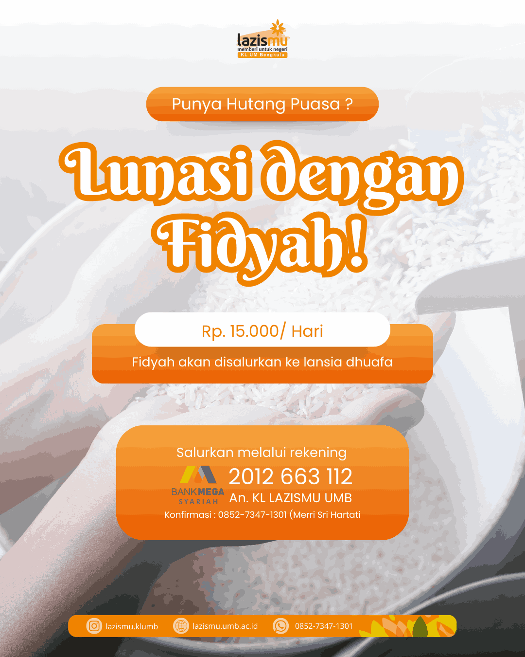 Lazismu UMB Buka Layanan Fidyah Ramadan 1447 H, Disalurkan untuk Lansia Dhuafa